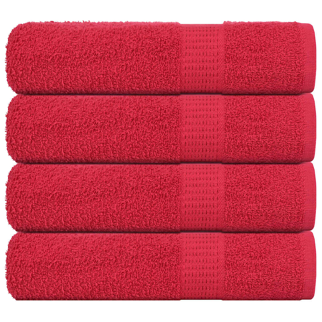 Shower Towels 4 pcs Red 70x140 cm 360 gsm 100% Cotton