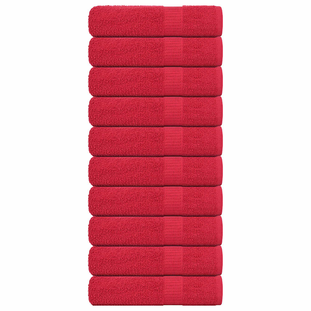 Shower Towels 10 pcs Red 70x140 cm 360 gsm 100% Cotton