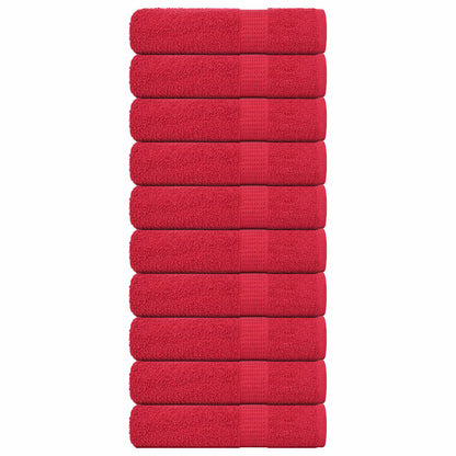 Bath Towels 10 pcs Red 100x150 cm 360 gsm 100% Cotton