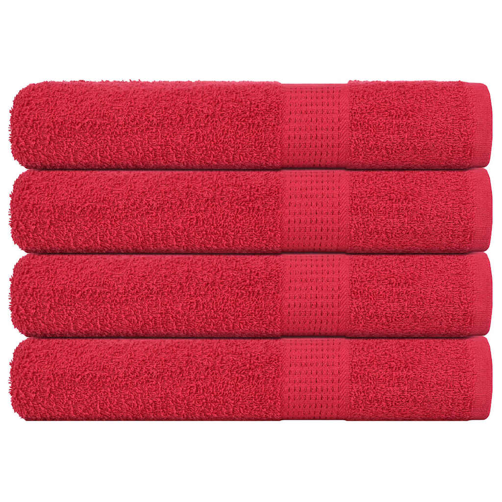 Sauna Towels 4 pcs Red 80x200 cm 360 gsm 100% Cotton