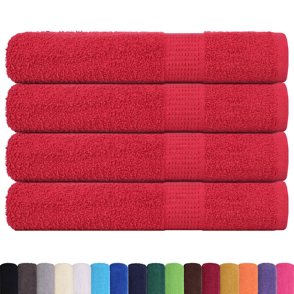 Sauna Towels 4 pcs Red 80x200 cm 360 gsm 100% Cotton