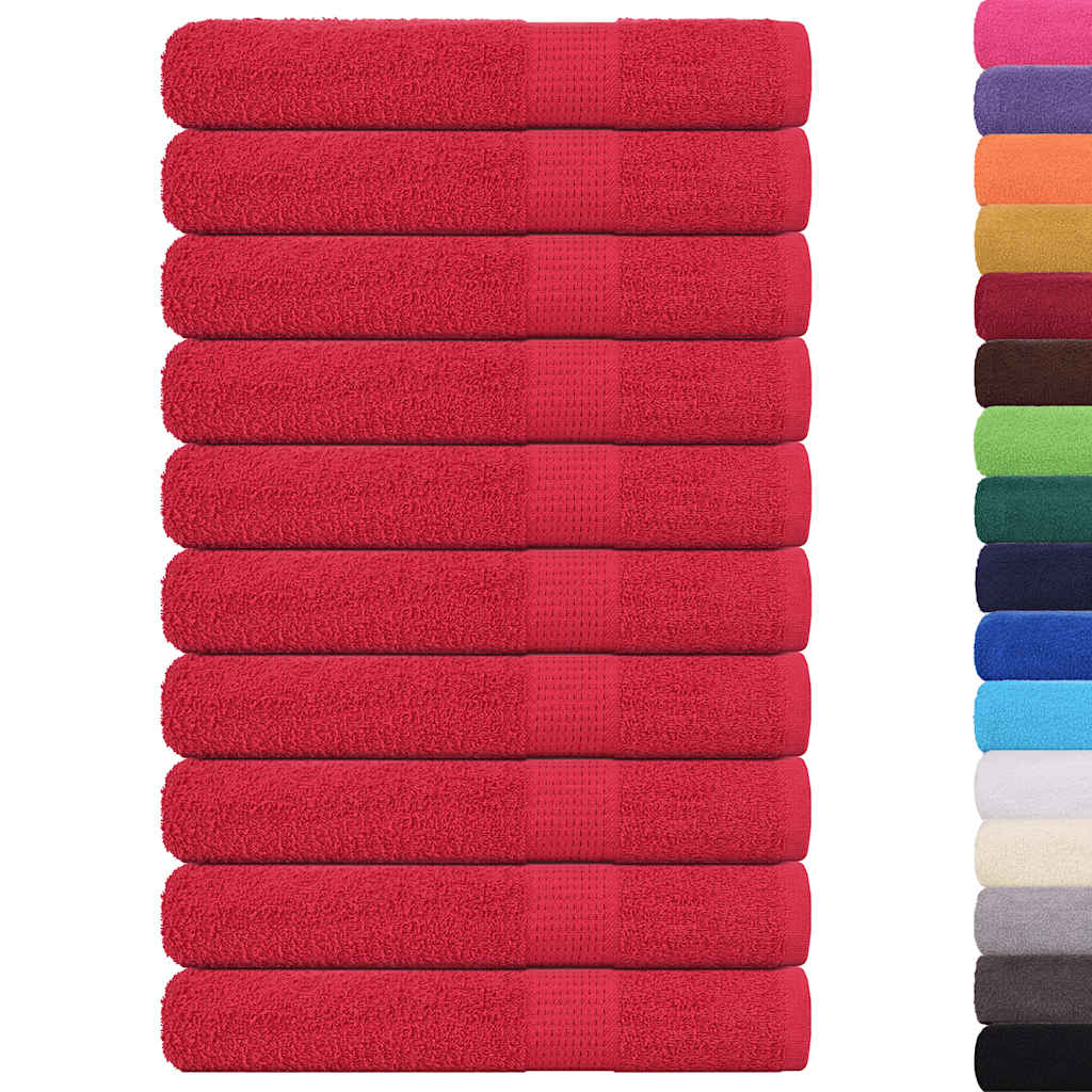 Sauna Towels 10 pcs Red 80x200 cm 360 gsm 100% Cotton