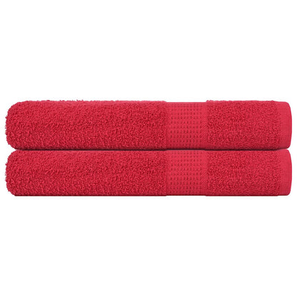 Towels 2 pcs Red 100x200 cm 360 gsm 100% Cotton