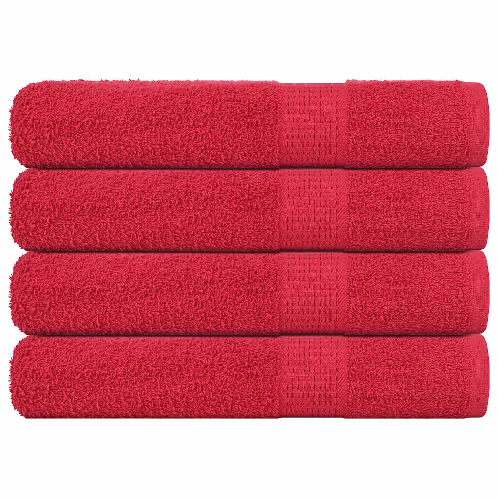 Towels 4 pcs Red 100x200 cm 360 gsm 100% Cotton