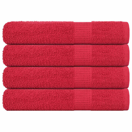 Towels 4 pcs Red 100x200 cm 360 gsm 100% Cotton