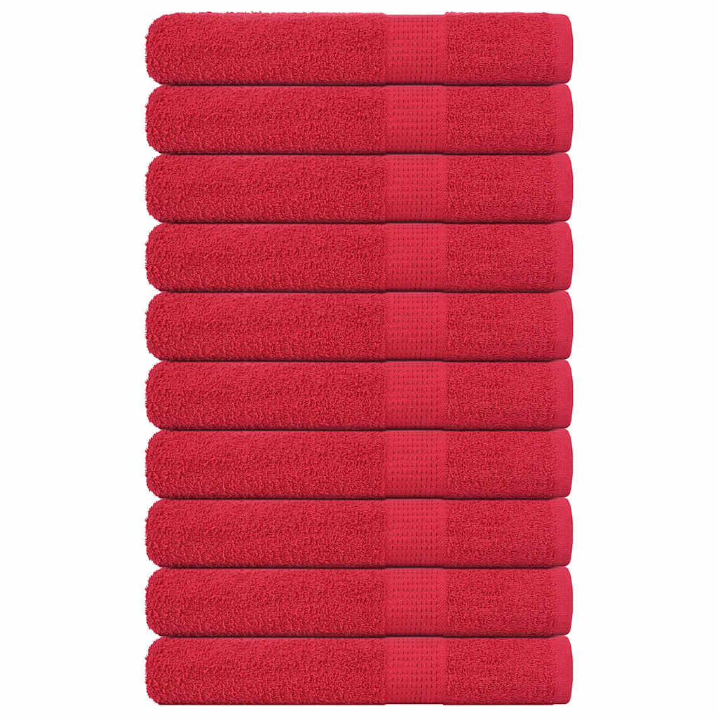 Towels 10 pcs Red 100x200 cm 360 gsm 100% Cotton