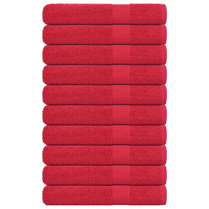 Towels 10 pcs Red 100x200 cm 360 gsm 100% Cotton