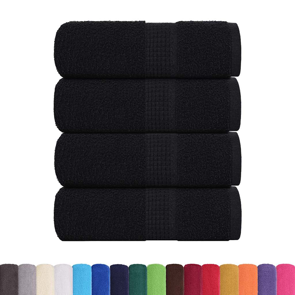 Soap Towels 4 pcs Black 30x30 cm 360 gsm 100% Cotton