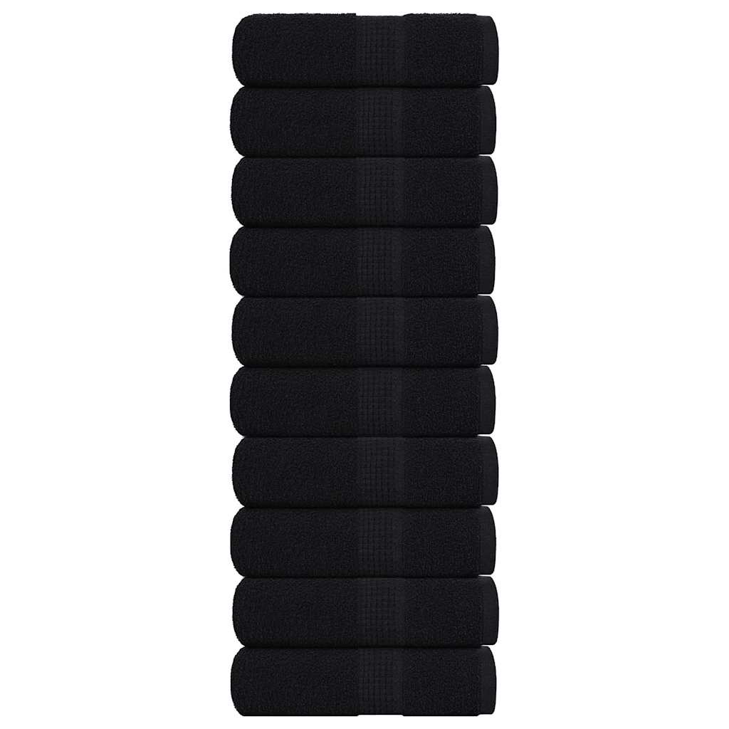 Soap Towels 10 pcs Black 30x30 cm 360 gsm 100% Cotton