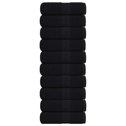 Soap Towels 10 pcs Black 30x30 cm 360 gsm 100% Cotton