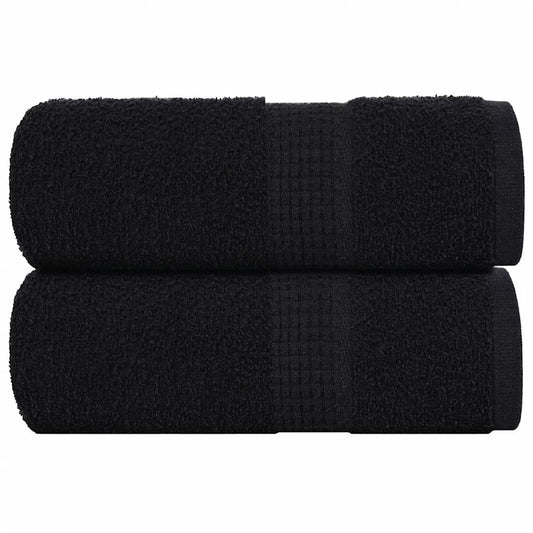 Guest Towels 2 pcs Black 30x50 cm 360 gsm 100% Cotton