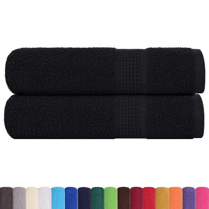 Hand Towels 2 pcs Black 50x100 cm 360 gsm 100% Cotton