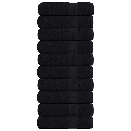 Hand Towels 10 pcs Black 50x100 cm 360 gsm 100% Cotton