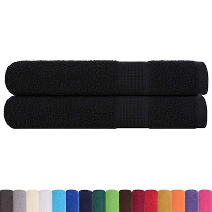 Sauna Towels 2 pcs Black 80x200 cm 360 gsm 100% Cotton