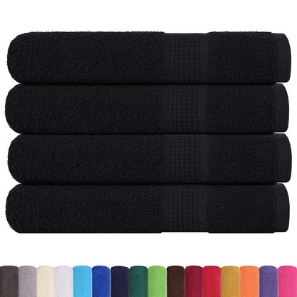 Sauna Towels 4 pcs Black 80x200 cm 360 gsm 100% Cotton