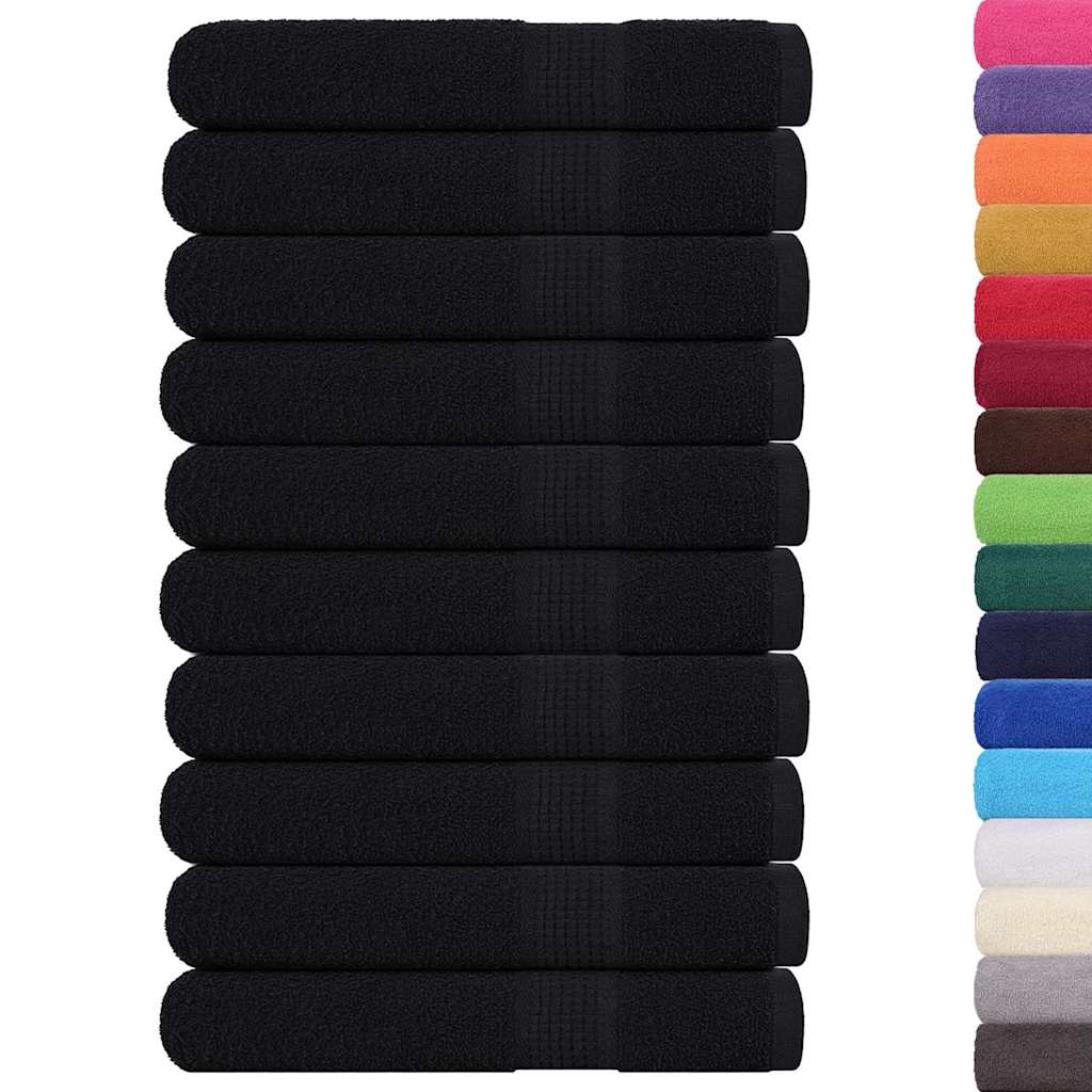 Sauna Towels 10 pcs Black 80x200 cm 360 gsm 100% Cotton