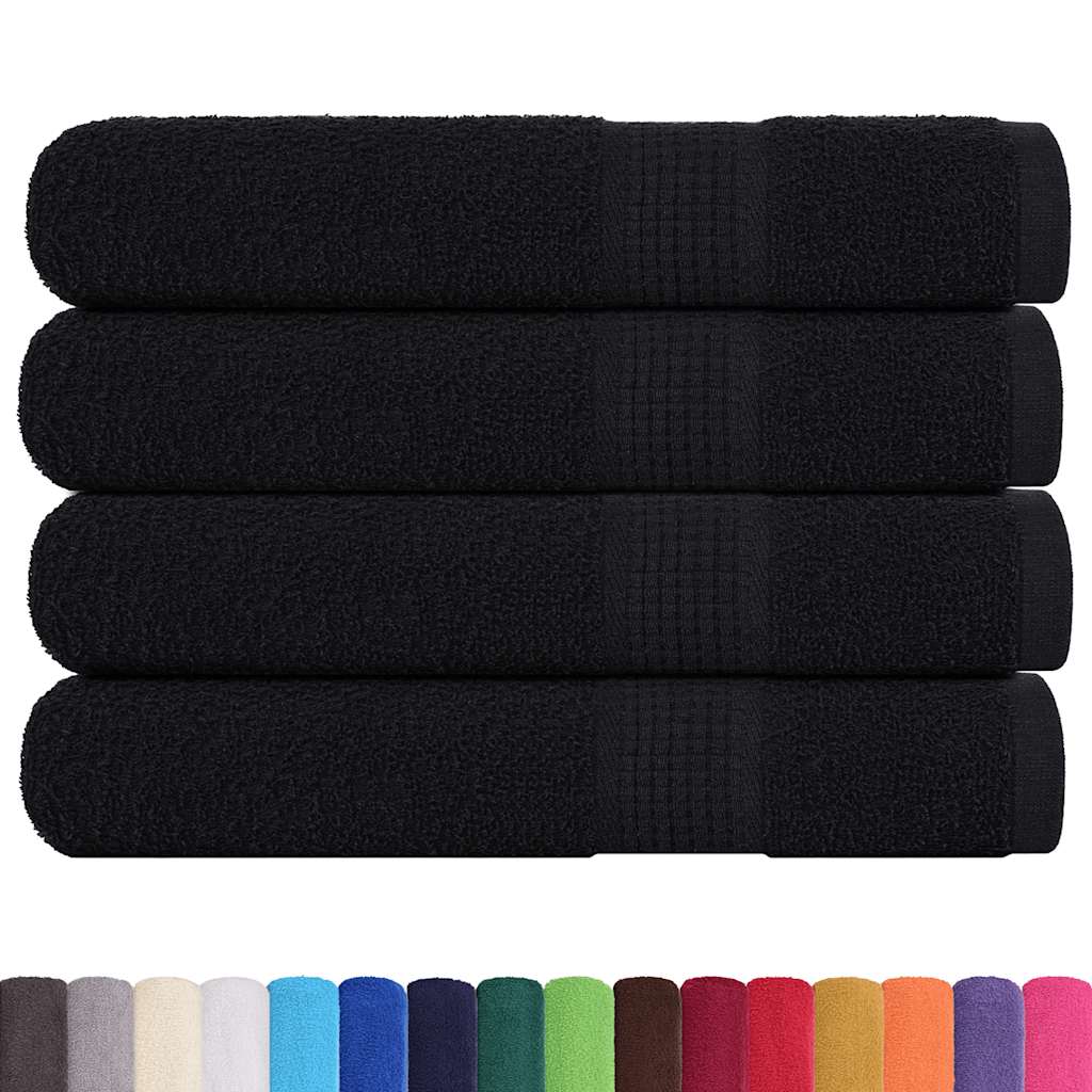 Towels 4 pcs Black 100x200 cm 360 gsm 100% Cotton