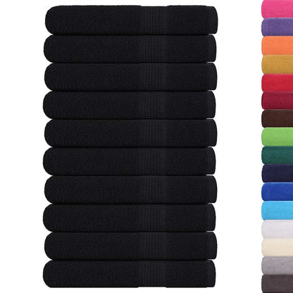 Towels 10 pcs Black 100x200 cm 360 gsm 100% Cotton