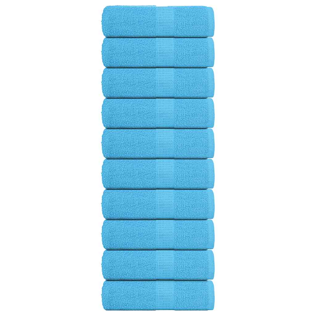 Guest Towels 10 pcs Turquoise 30x50 cm 360 gsm 100% Cotton