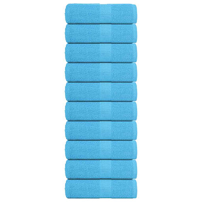 Guest Towels 10 pcs Turquoise 30x50 cm 360 gsm 100% Cotton