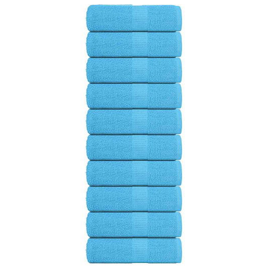 Guest Towels 10 pcs Turquoise 30x50 cm 360 gsm 100% Cotton