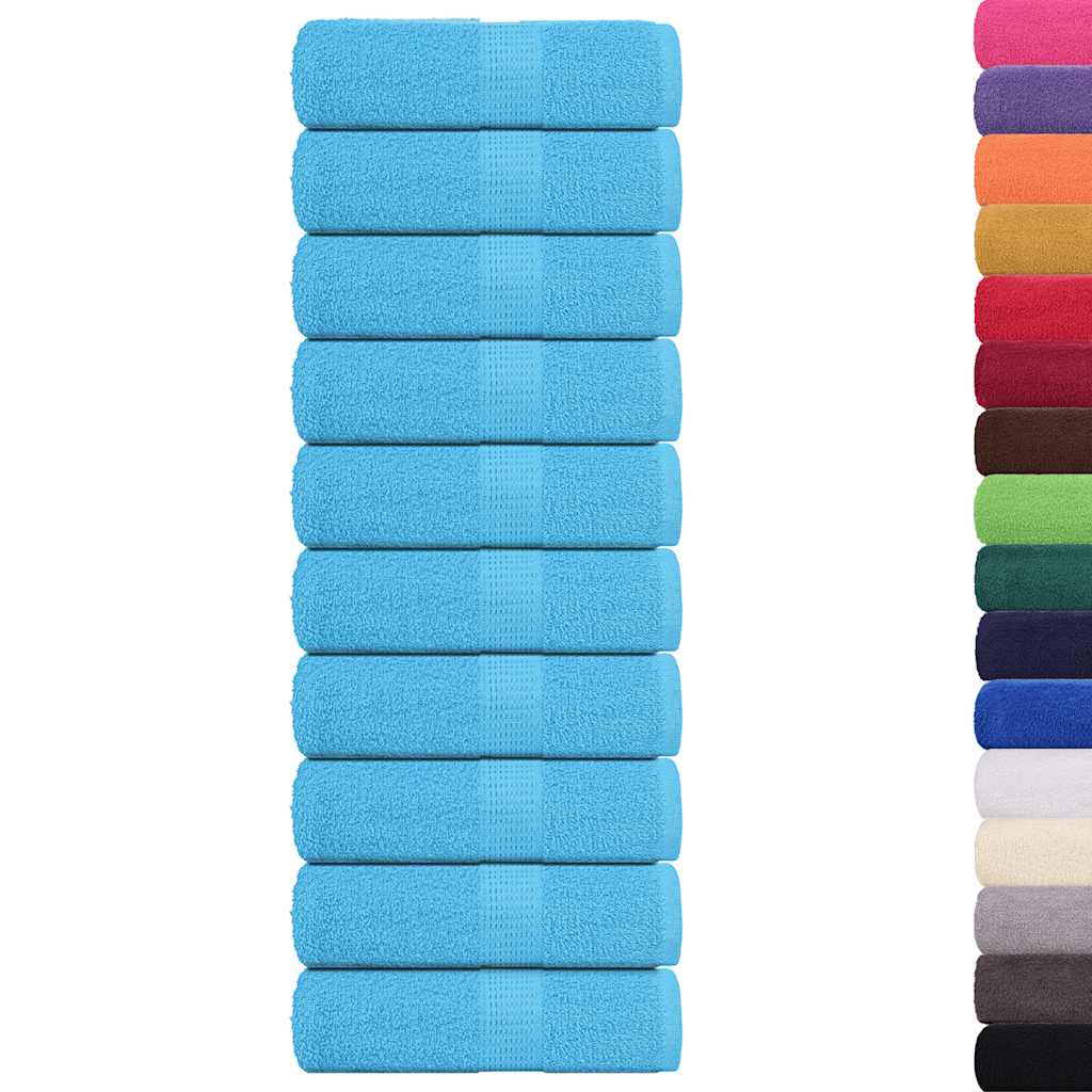 Guest Towels 10 pcs Turquoise 30x50 cm 360 gsm 100% Cotton