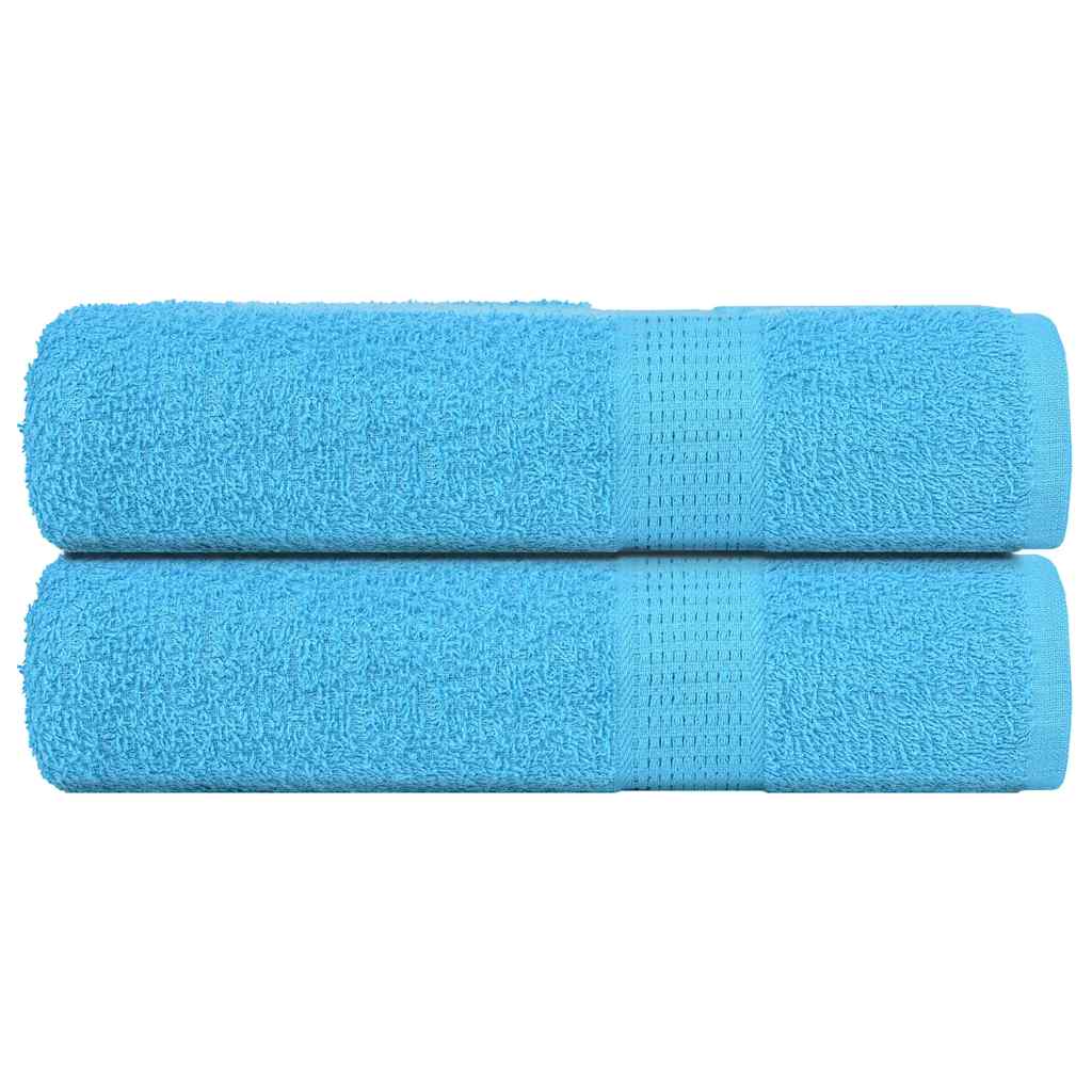 Hand Towels 2 pcs Turquoise 50x100 cm 360 gsm 100% Cotton