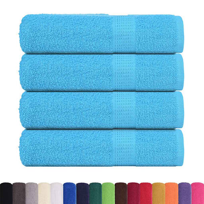 Hand Towels 4 pcs Turquoise 50x100 cm 360 gsm 100% Cotton