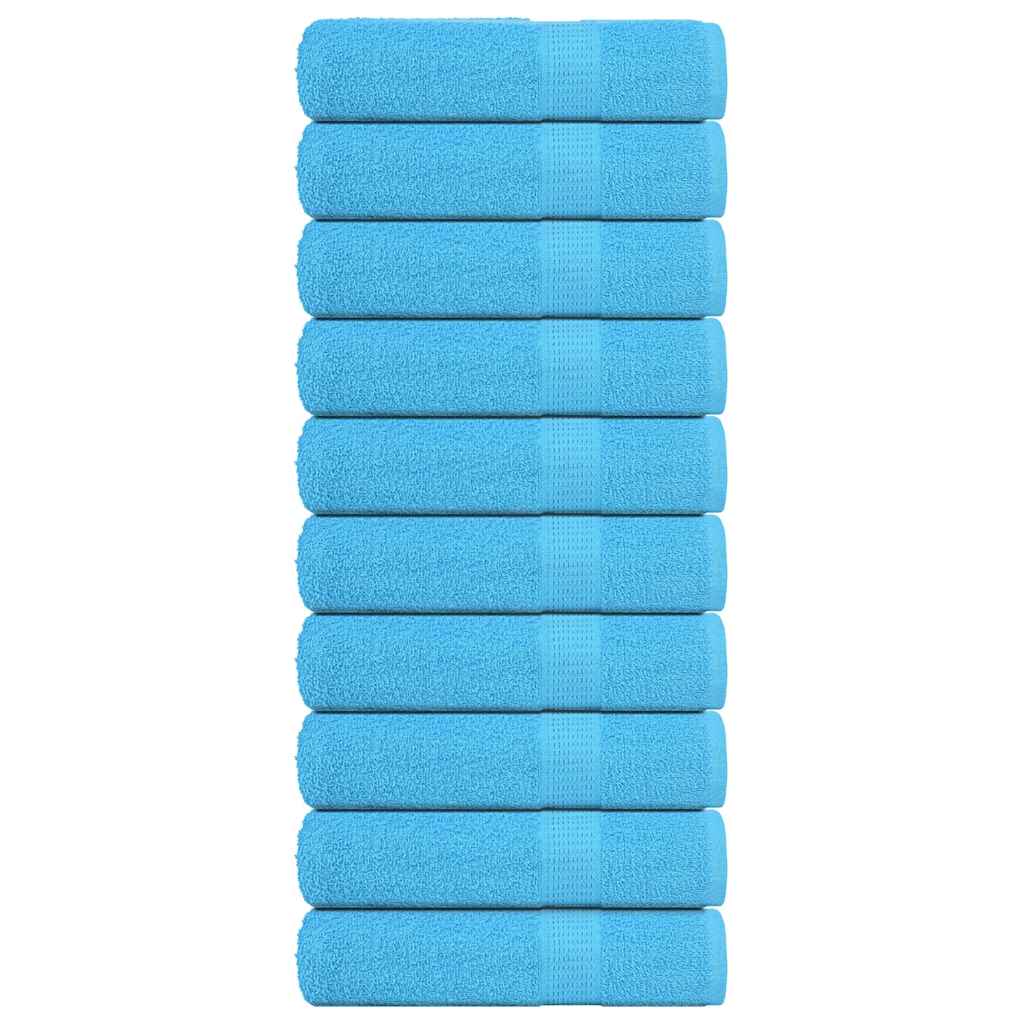 Hand Towels 10 pcs Turquoise 50x100 cm 360 gsm 100% Cotton