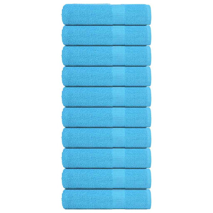 Hand Towels 10 pcs Turquoise 50x100 cm 360 gsm 100% Cotton