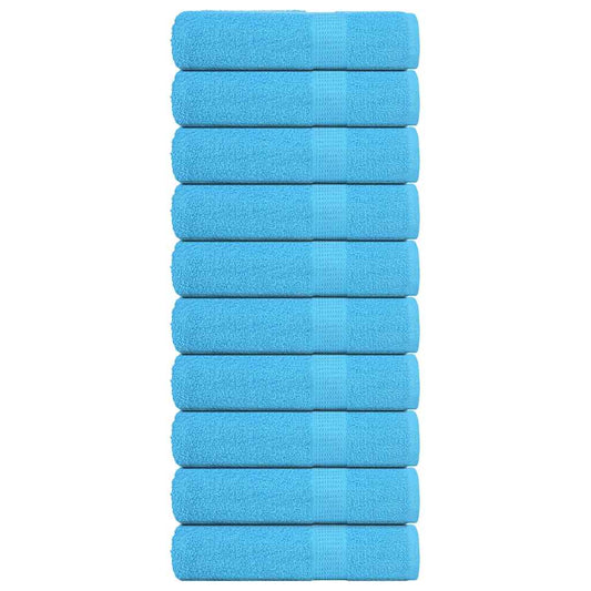 Hand Towels 10 pcs Turquoise 50x100 cm 360 gsm 100% Cotton