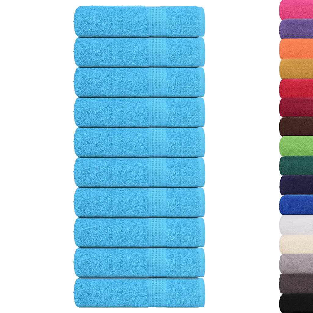 Hand Towels 10 pcs Turquoise 50x100 cm 360 gsm 100% Cotton