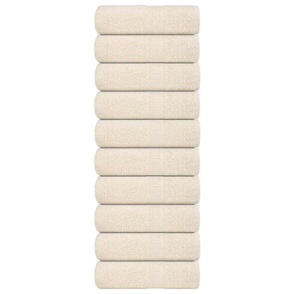 Soap Towels 10 pcs Cream 30x30 cm 360 gsm 100% Cotton