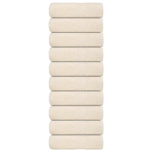 Soap Towels 10 pcs Cream 30x30 cm 360 gsm 100% Cotton