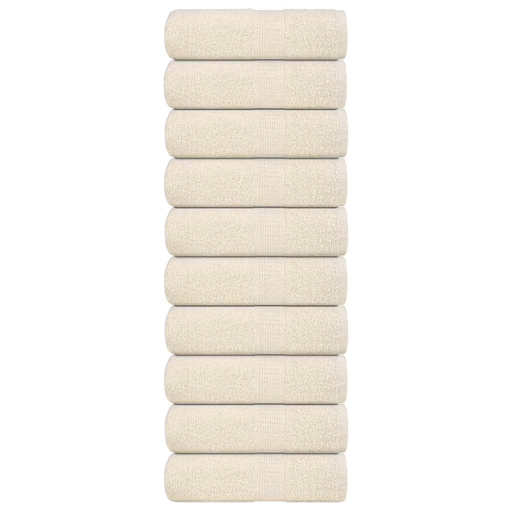 Guest Towels 10 pcs Cream 30x50 cm 360 gsm 100% Cotton