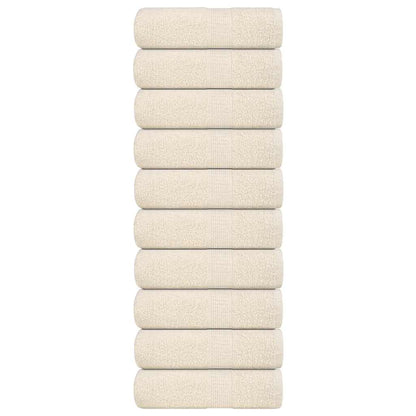 Guest Towels 10 pcs Cream 30x50 cm 360 gsm 100% Cotton