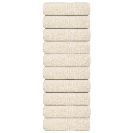 Guest Towels 10 pcs Cream 30x50 cm 360 gsm 100% Cotton