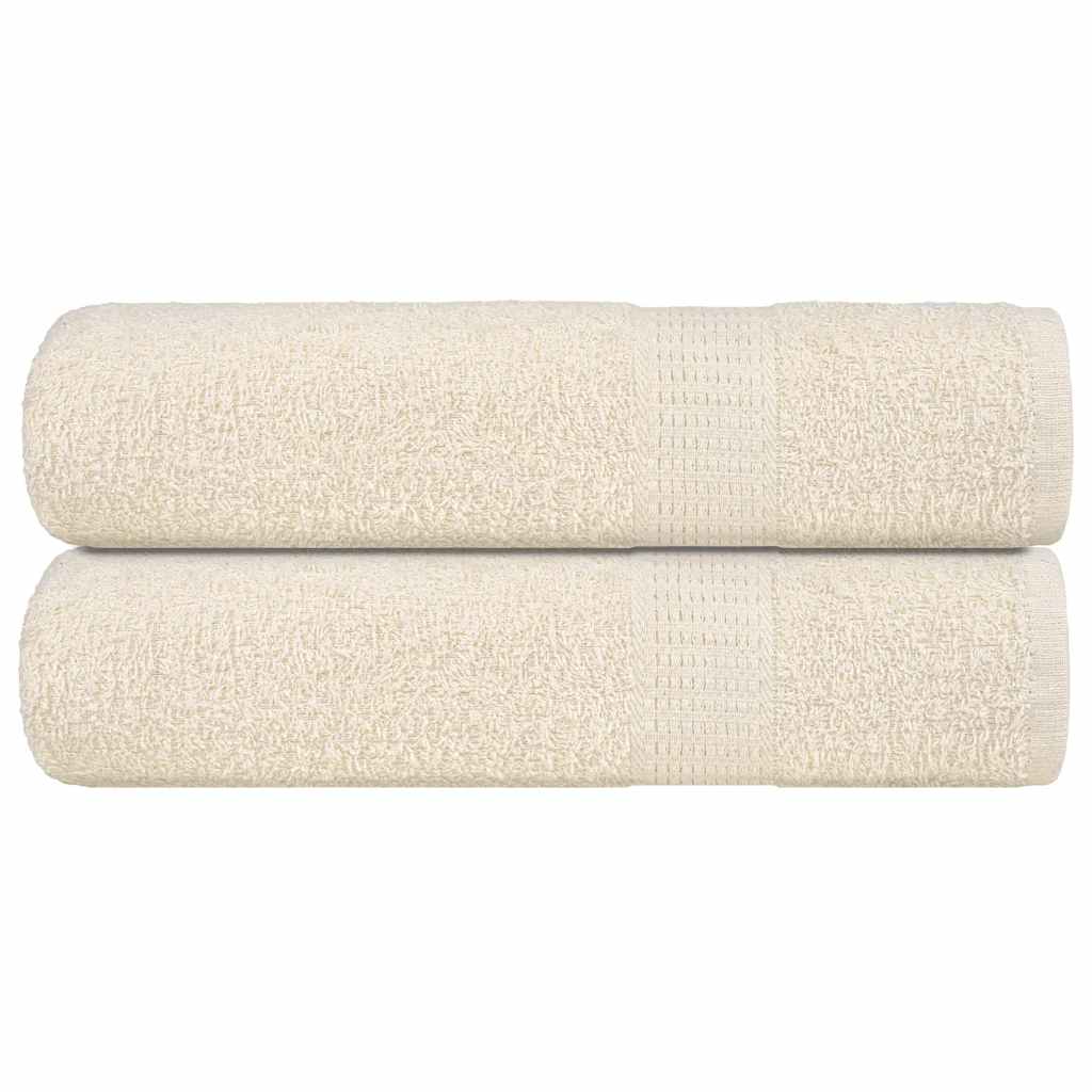 Hand Towels 2 pcs Cream 50x100 cm 360 gsm 100% Cotton