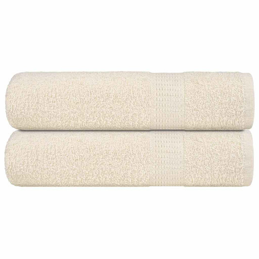 Hand Towels 2 pcs Cream 50x100 cm 360 gsm 100% Cotton