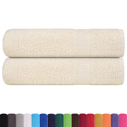 Hand Towels 2 pcs Cream 50x100 cm 360 gsm 100% Cotton