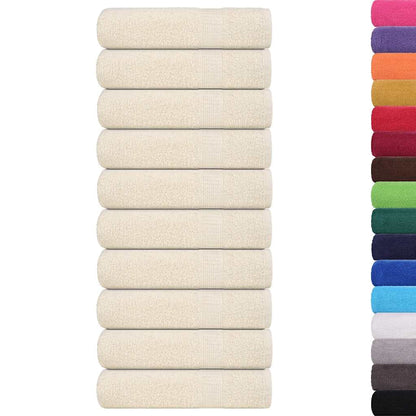 Bath Towels 10 pcs Cream 100x150 cm 360 gsm 100% Cotton