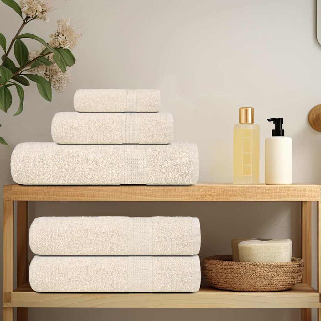 Bath Towels 10 pcs Cream 100x150 cm 360 gsm 100% Cotton