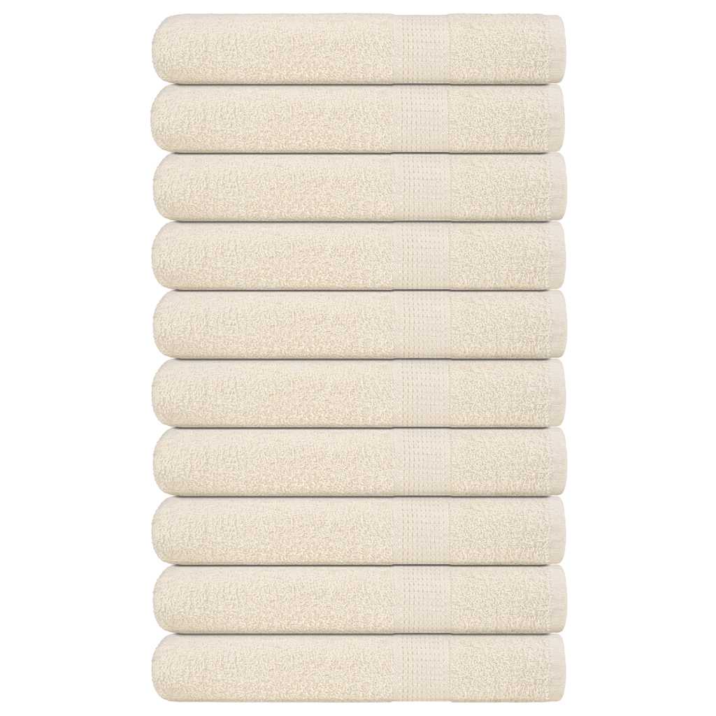 Sauna Towels 10 pcs Cream 80x200 cm 360 gsm 100% Cotton