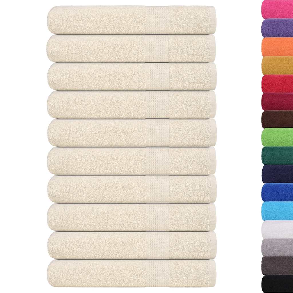 Sauna Towels 10 pcs Cream 80x200 cm 360 gsm 100% Cotton