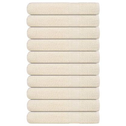 Towels 10 pcs Cream 100x200 cm 360 gsm 100% Cotton