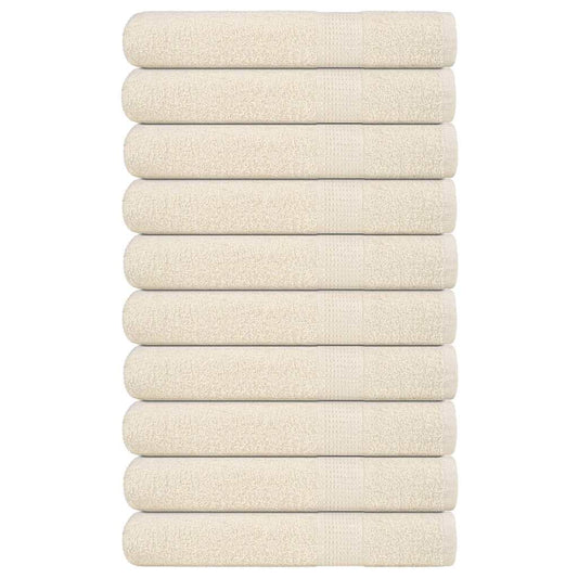 Towels 10 pcs Cream 100x200 cm 360 gsm 100% Cotton