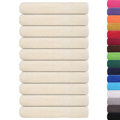 Towels 10 pcs Cream 100x200 cm 360 gsm 100% Cotton