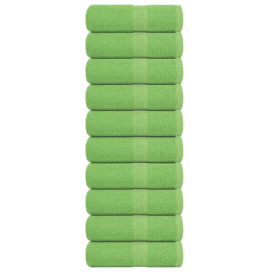 Guest Towels 10 pcs Apple Green 30x50 cm 360 gsm 100% Cotton