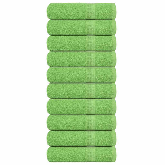 Hand Towels 10 pcs Apple Green 50x100 cm 360 gsm 100% Cotton