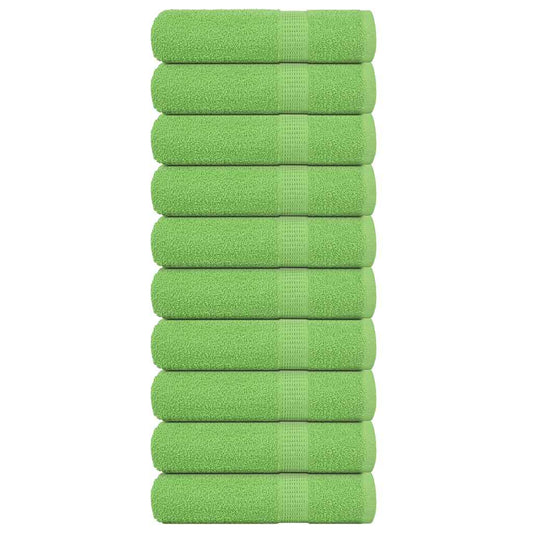 Bath Towels 10 pcs Apple Green 100x150 cm 360 gsm 100% Cotton